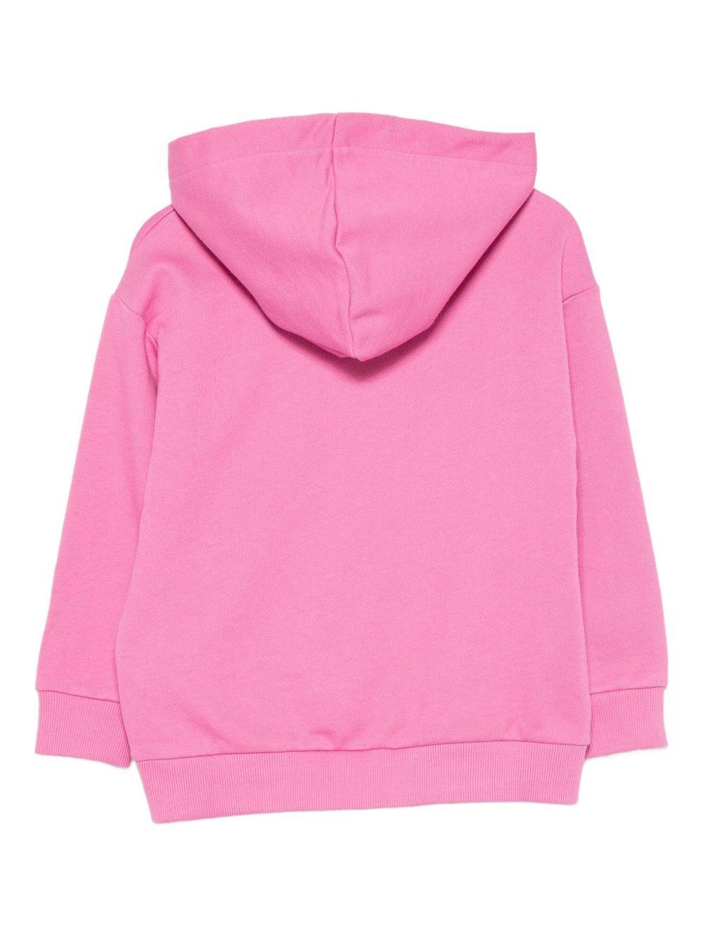Felpa per bambina Emilio Pucci Junior rosa con logo ricamato - Rubino Kids