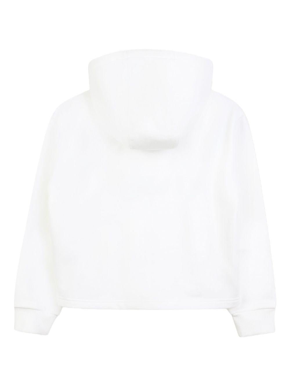 Felpa per bambina Givenchy Kids bianco con cappuccio e logo - Rubino Kids