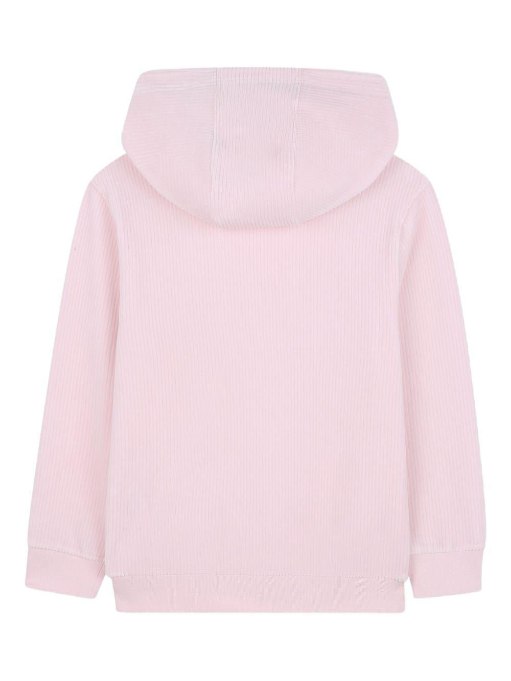 Felpa per bambina Givenchy Kids rosa con logo ricamato e cappuccio - Rubino Kids