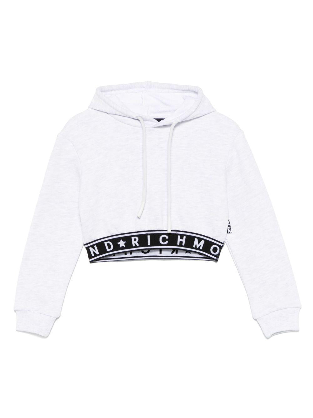 Felpa per bambina John Richmond Junior grigio con cappuccio - Rubino Kids