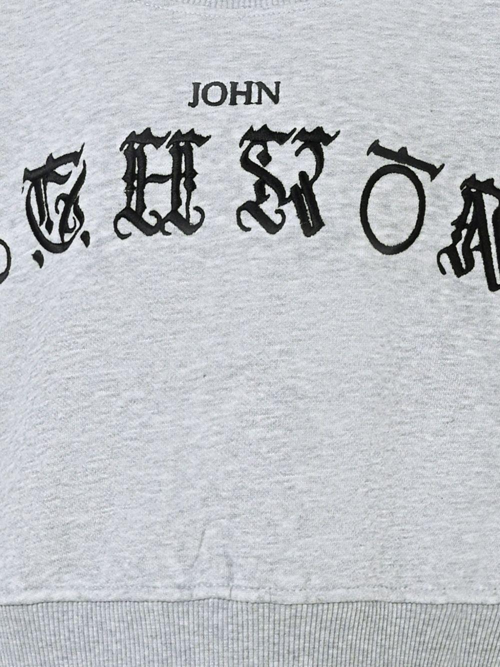 Felpa per bambina John Richmond Junior grigio con ricamo logo - Rubino Kids