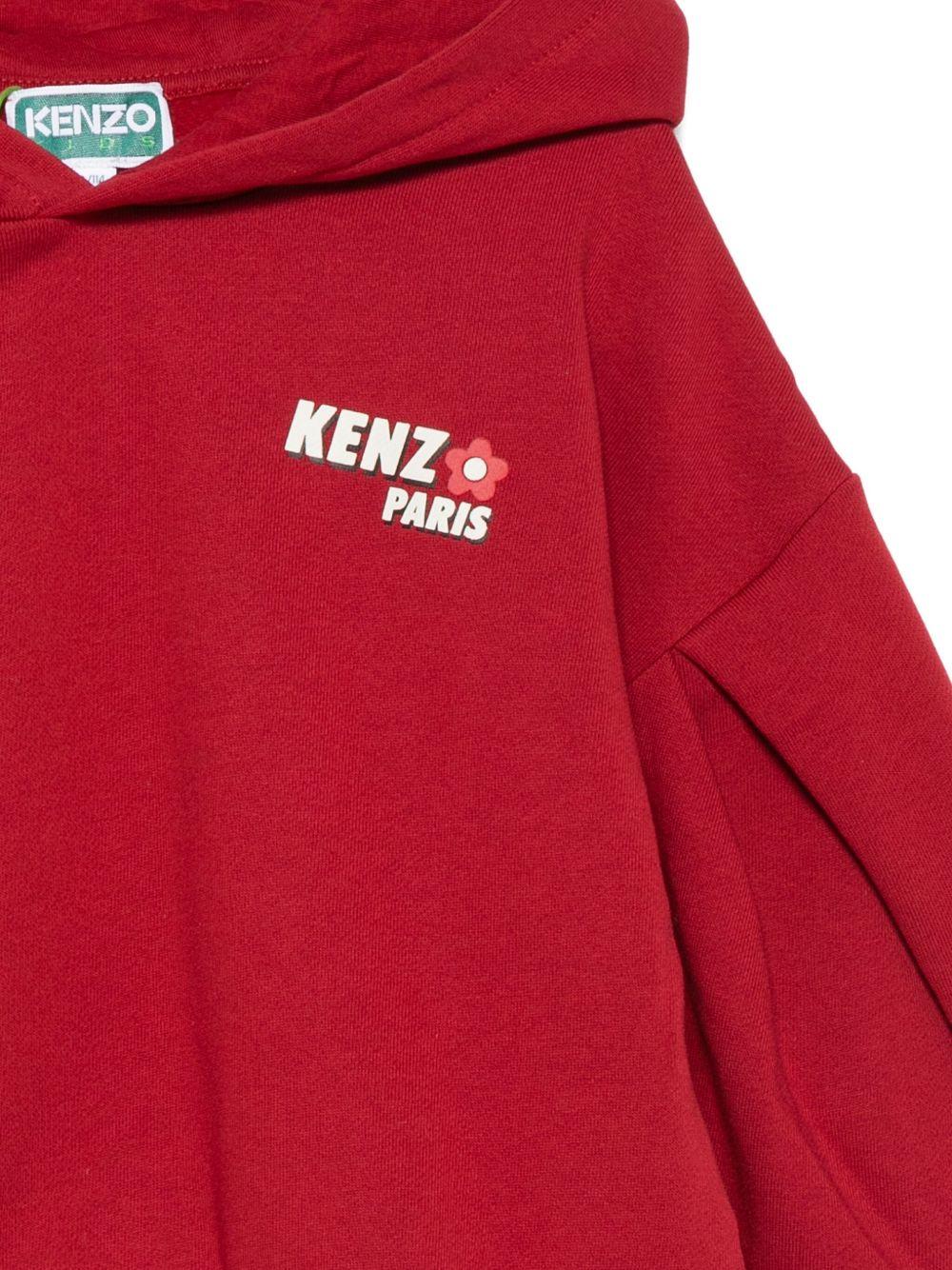Felpa per bambina Kenzo Kids rosso con logo sul davanti - Rubino Kids
