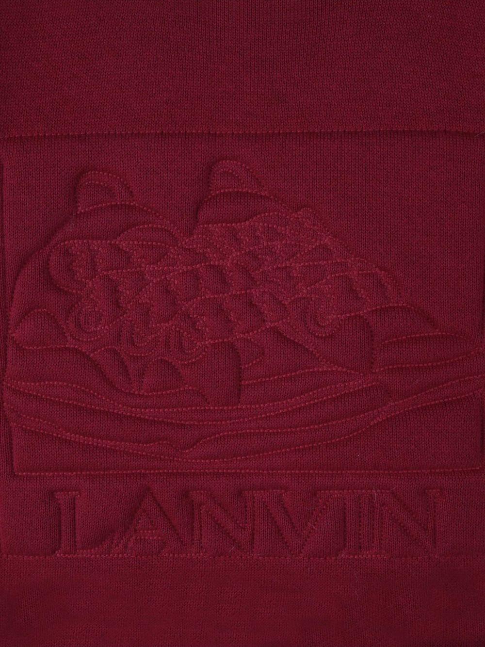 Felpa per bambina Lanvin Enfant rossa con logo goffrato - Rubino Kids