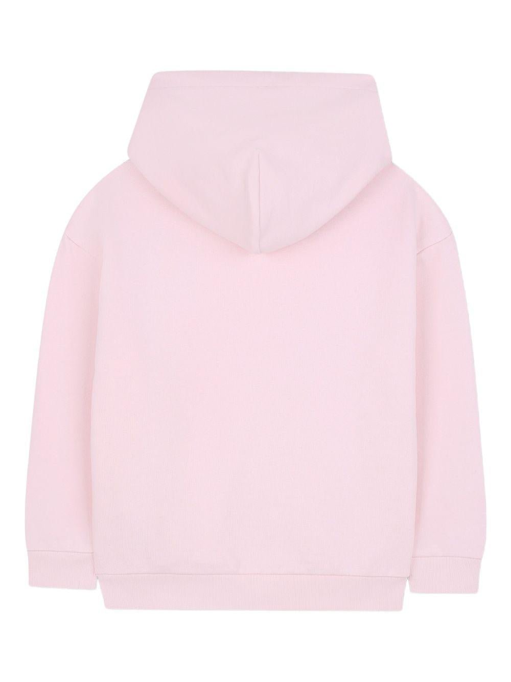 Felpa per bambina Marc Jabos Kids rosa con ricamo a fiori e cappuccio - Rubino Kids