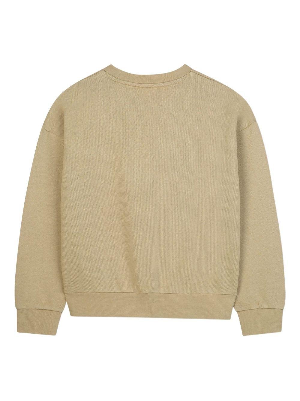 Felpa per bambina Michael Kors Kids beige con stampa logo - Rubino Kids