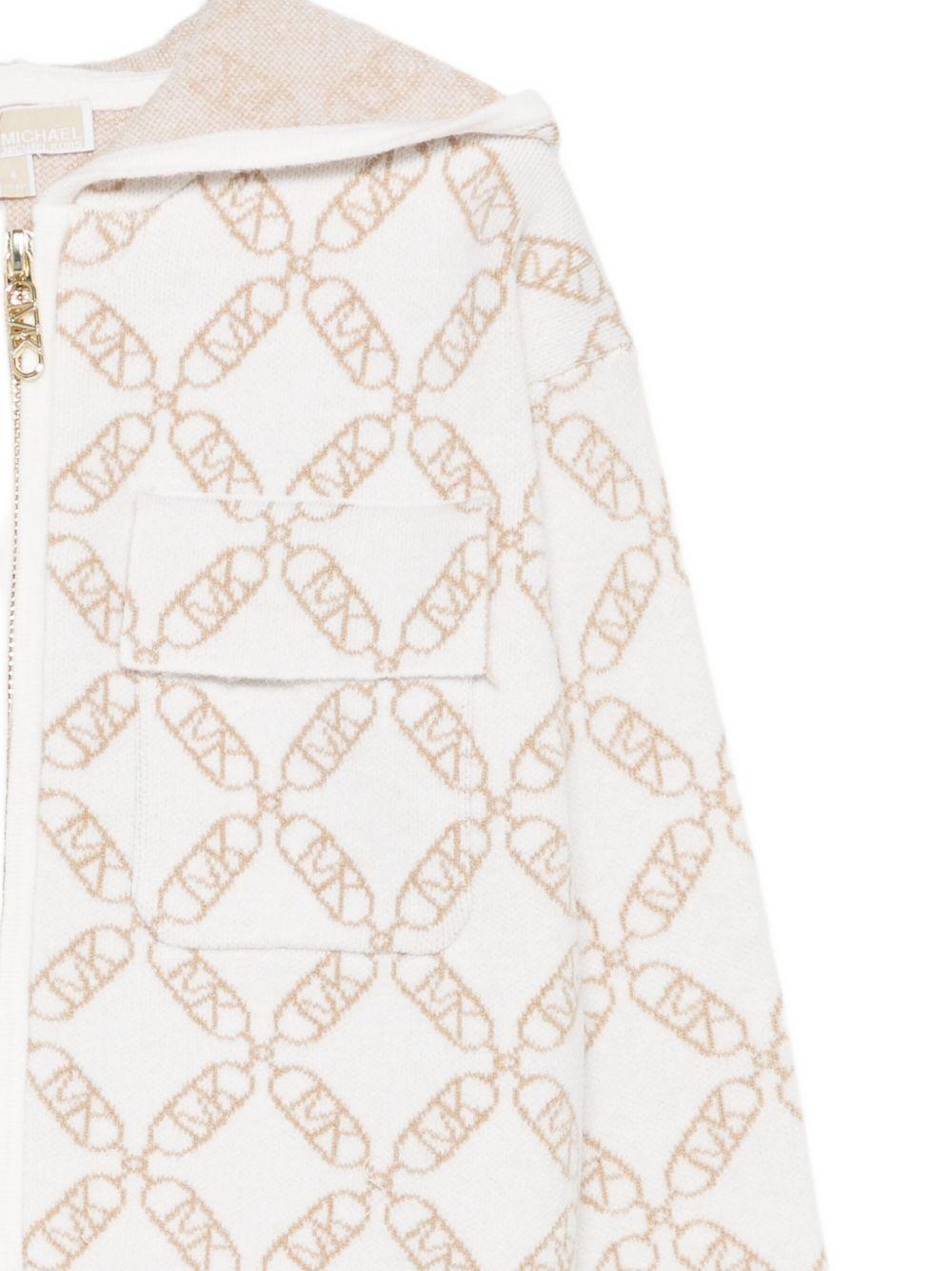 Felpa per bambina Michael Kors Kids bianco con motivo monogramma - Rubino Kids