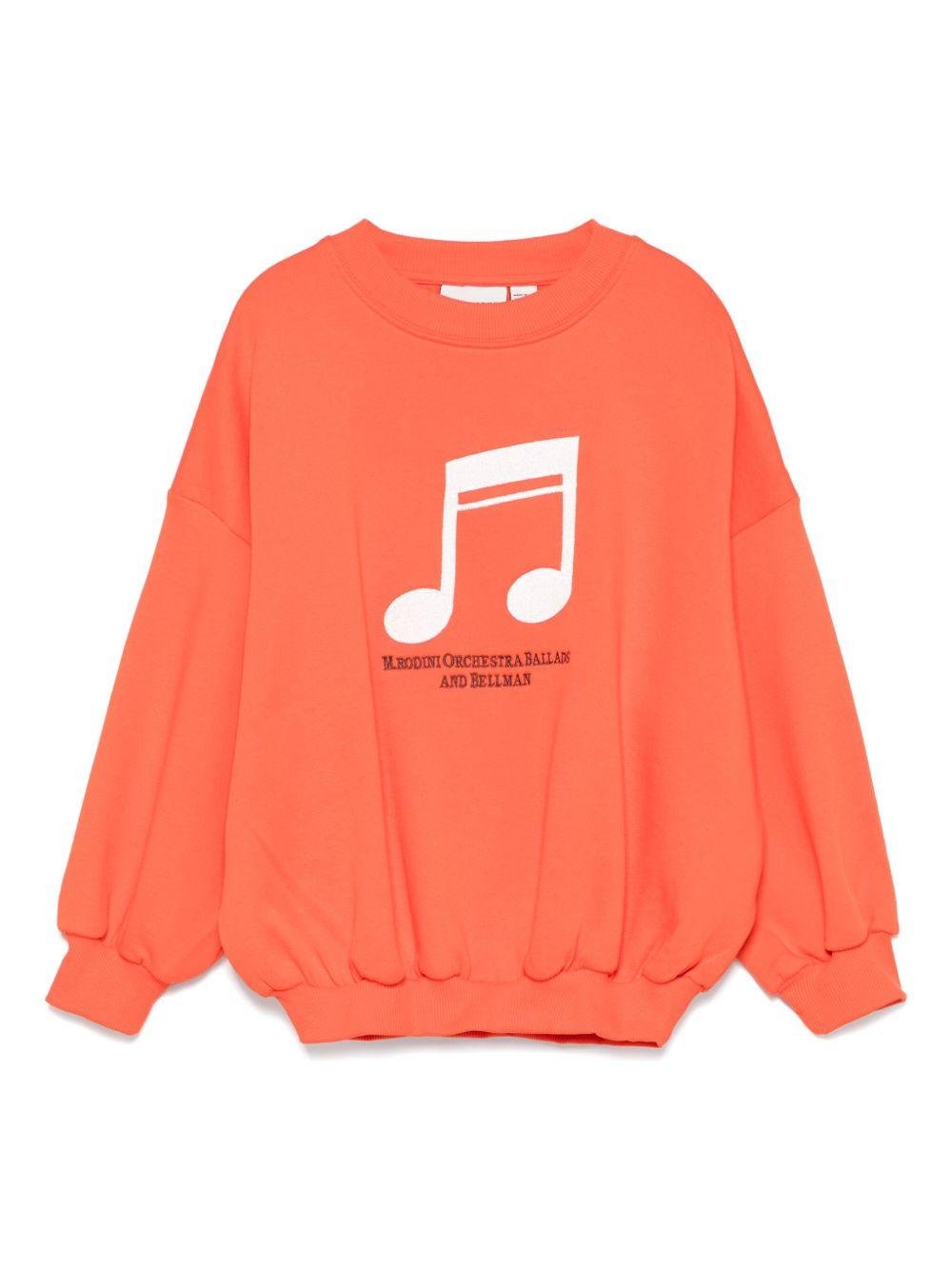 Felpa per bambina Mini Rodini rosso con ricamo sul davanti - Rubino Kids