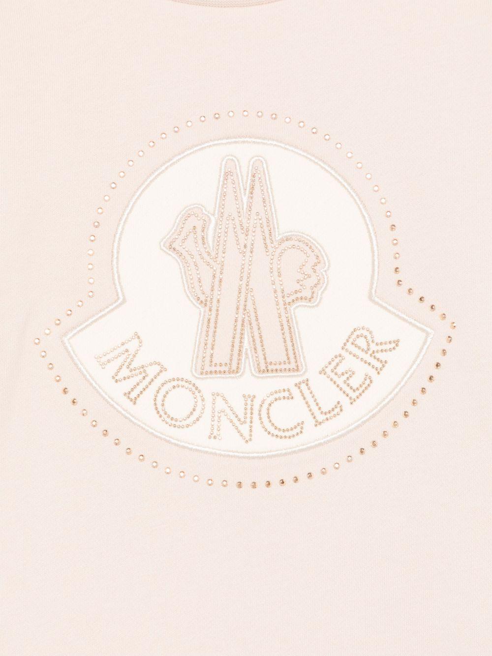 Felpa per bambina Moncler Enfant rosa con applicazione logo - Rubino Kids