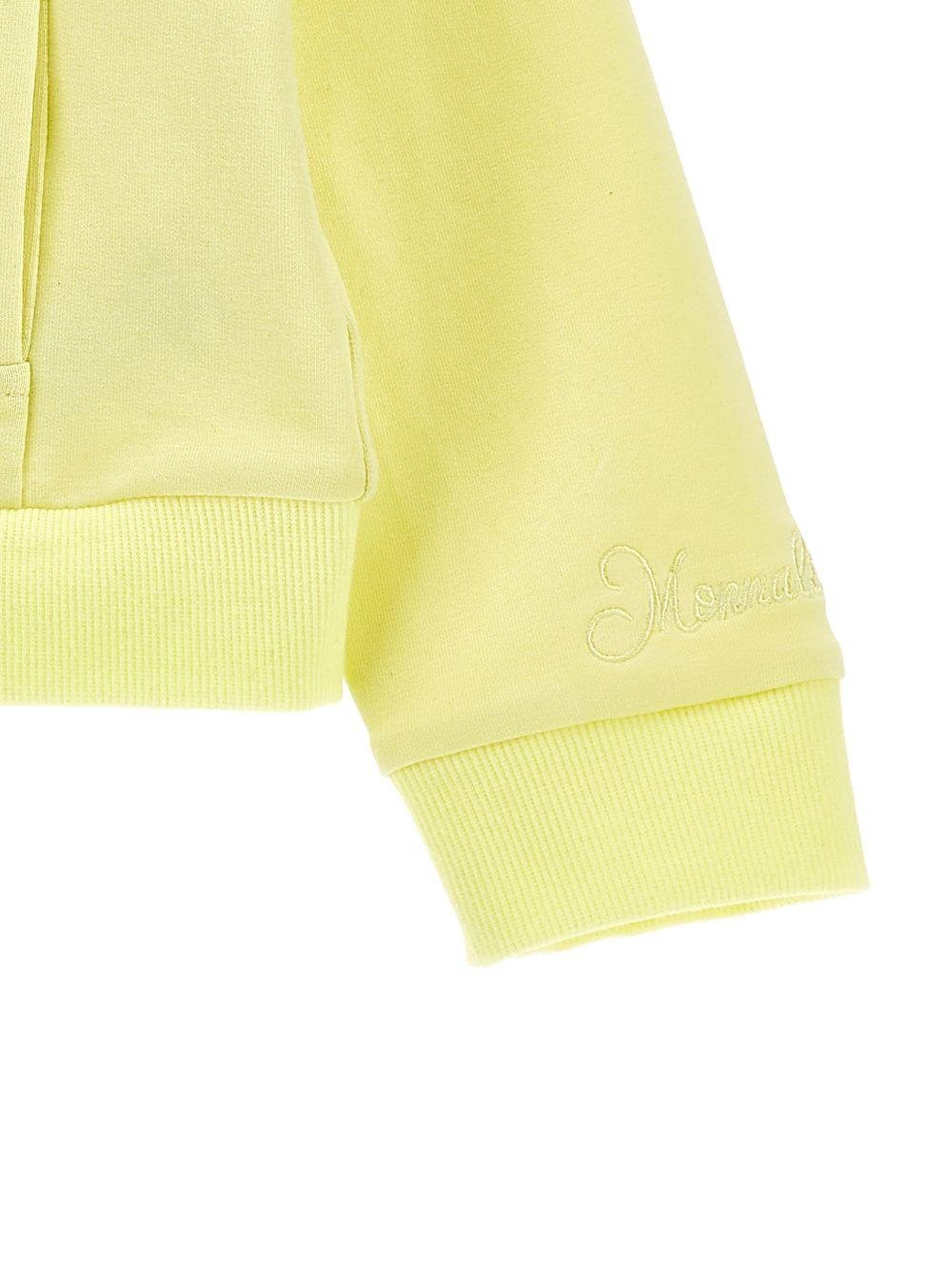 Felpa per bambina Monnalisa gialla con ricamo a fiori - Rubino Kids