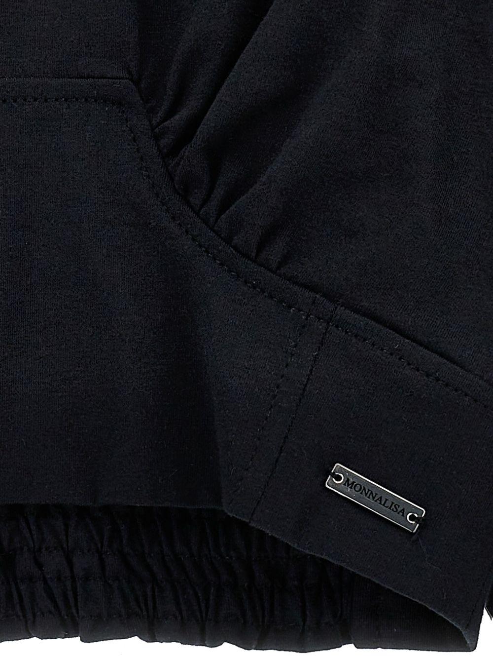 Felpa per bambina Monnalisa nero in jersey - Rubino Kids