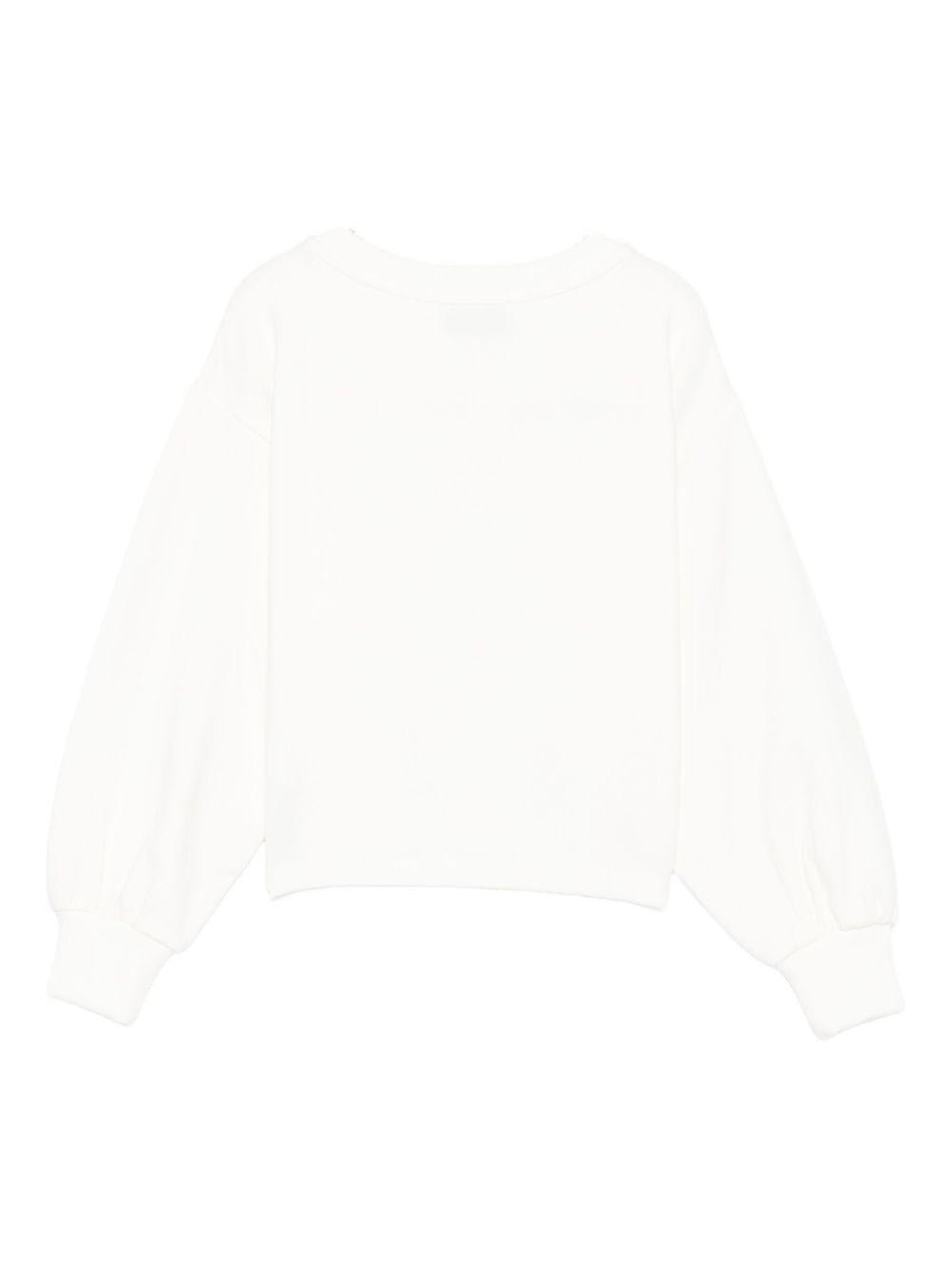 Felpa per bambina Moschino Kids bianca con stampa orsetto - Rubino Kids