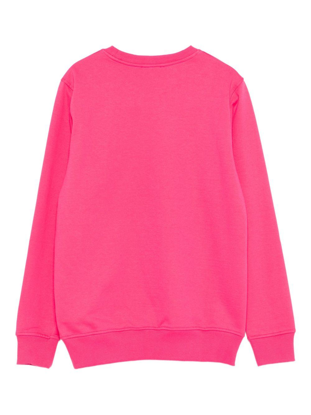 Felpa per bambina Moschino Kids fucsia con stampa Teddy Bear - Rubino Kids