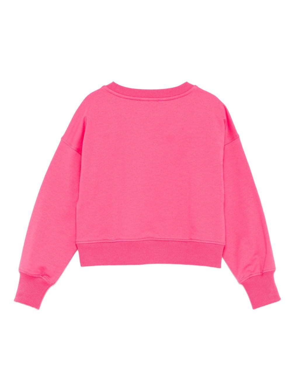 Felpa per bambina Moschino Kids fucsia con stampa teddy - Rubino Kids