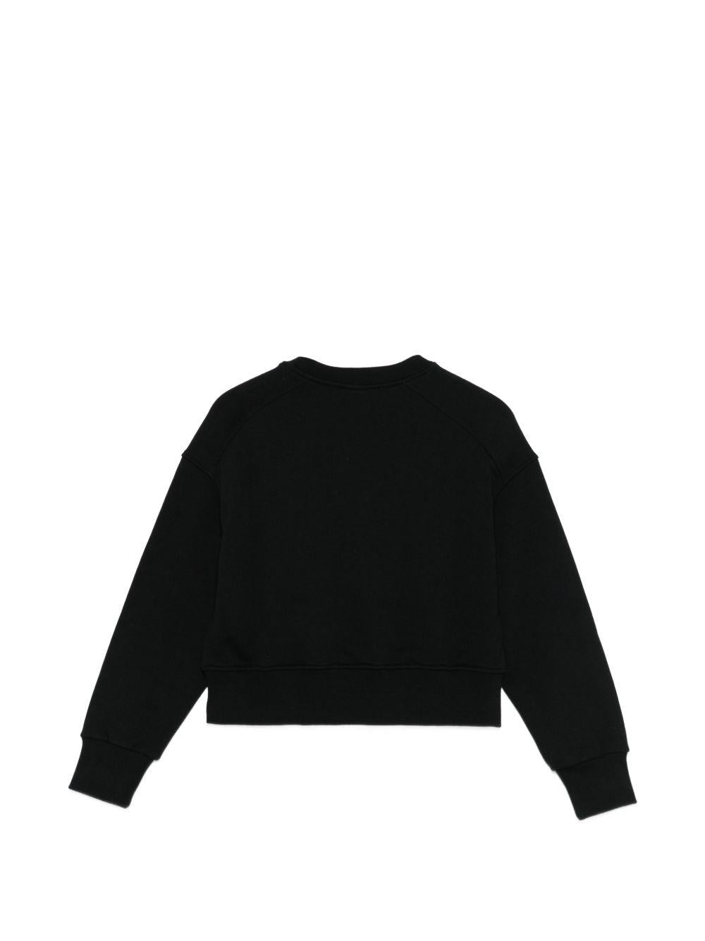 Felpa per bambina MSGM Kids nera con applicazione logo - Rubino Kids