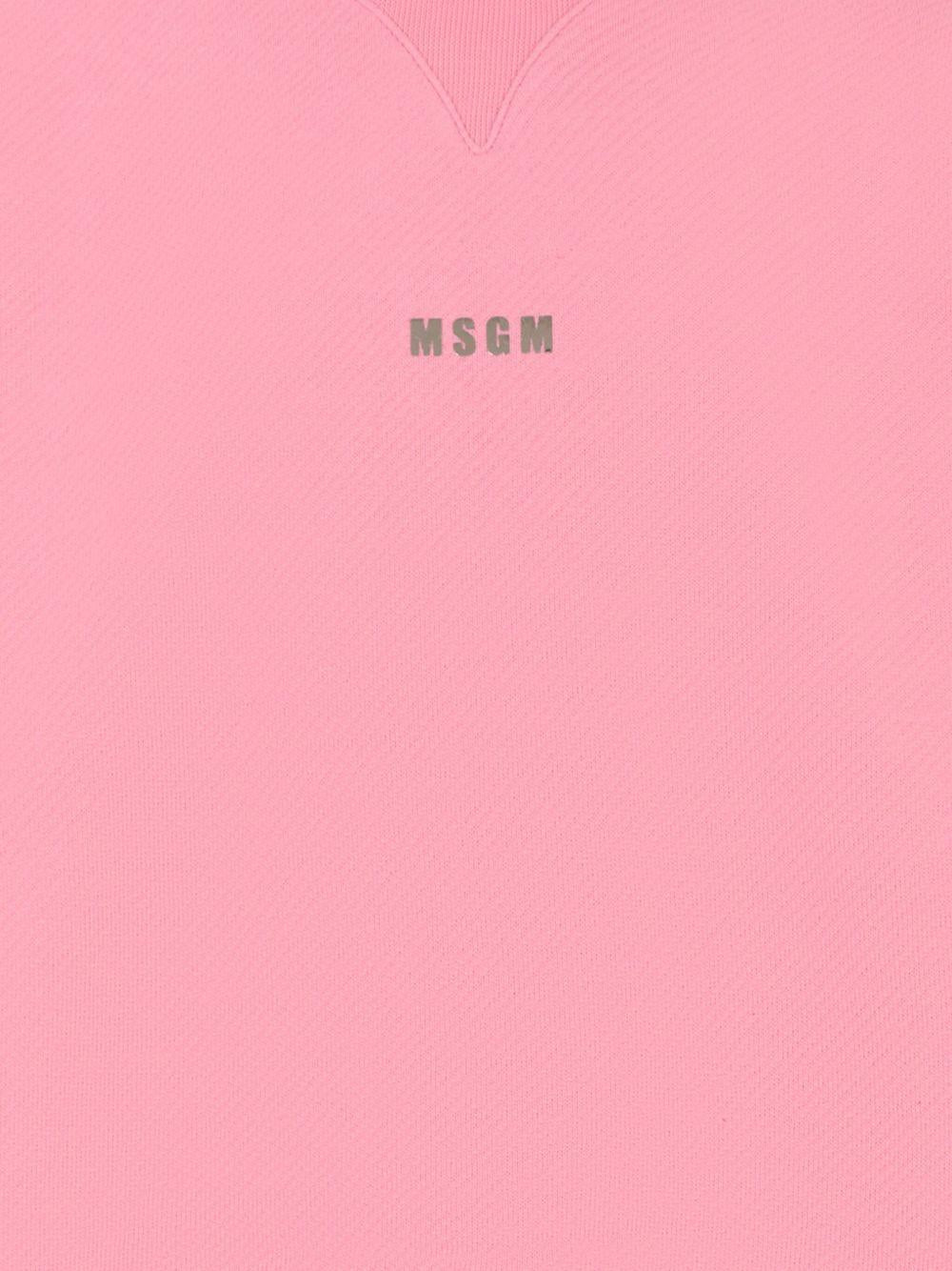 Felpa per bambina MSGM Kids rosa con collo rialzato - Rubino Kids