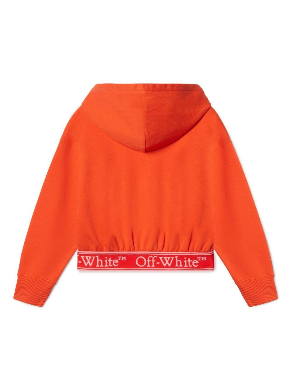 Felpa per bambina Off - White Kids Bookish arancione con banda logo - Rubino Kids
