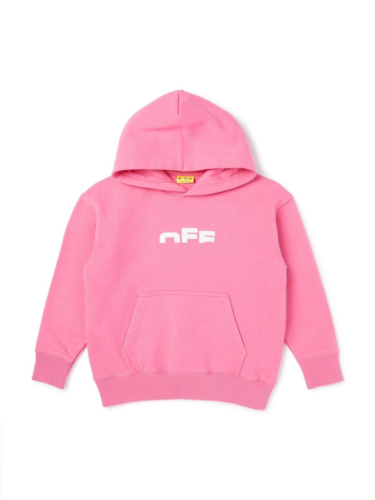 Felpa per bambina Off - White Kids rosa con logo sul davanti - Rubino Kids