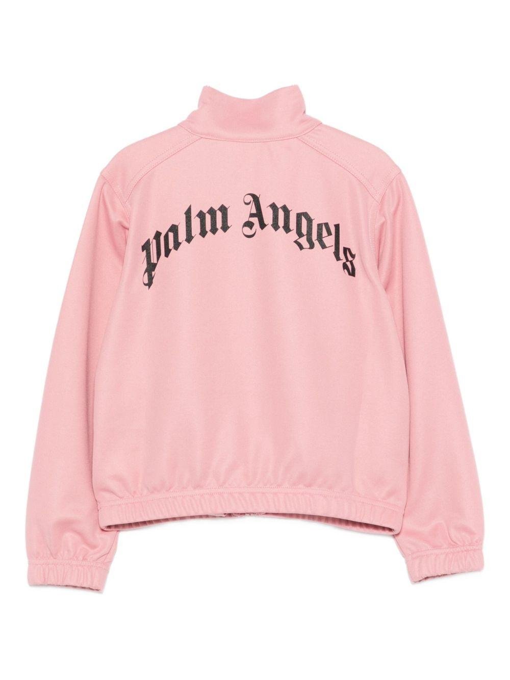 Felpa per bambina Palm Angels Kids rosa con zip - Rubino Kids
