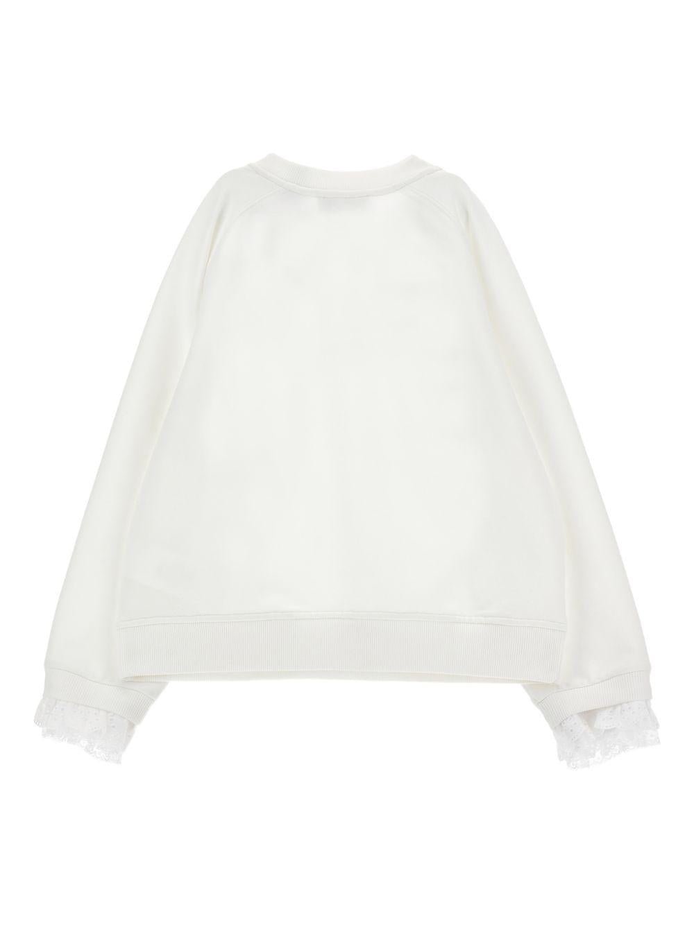 Felpa per bambina Philosophy di Lorenzo Serafini bianca con logo sul davanti - Rubino Kids