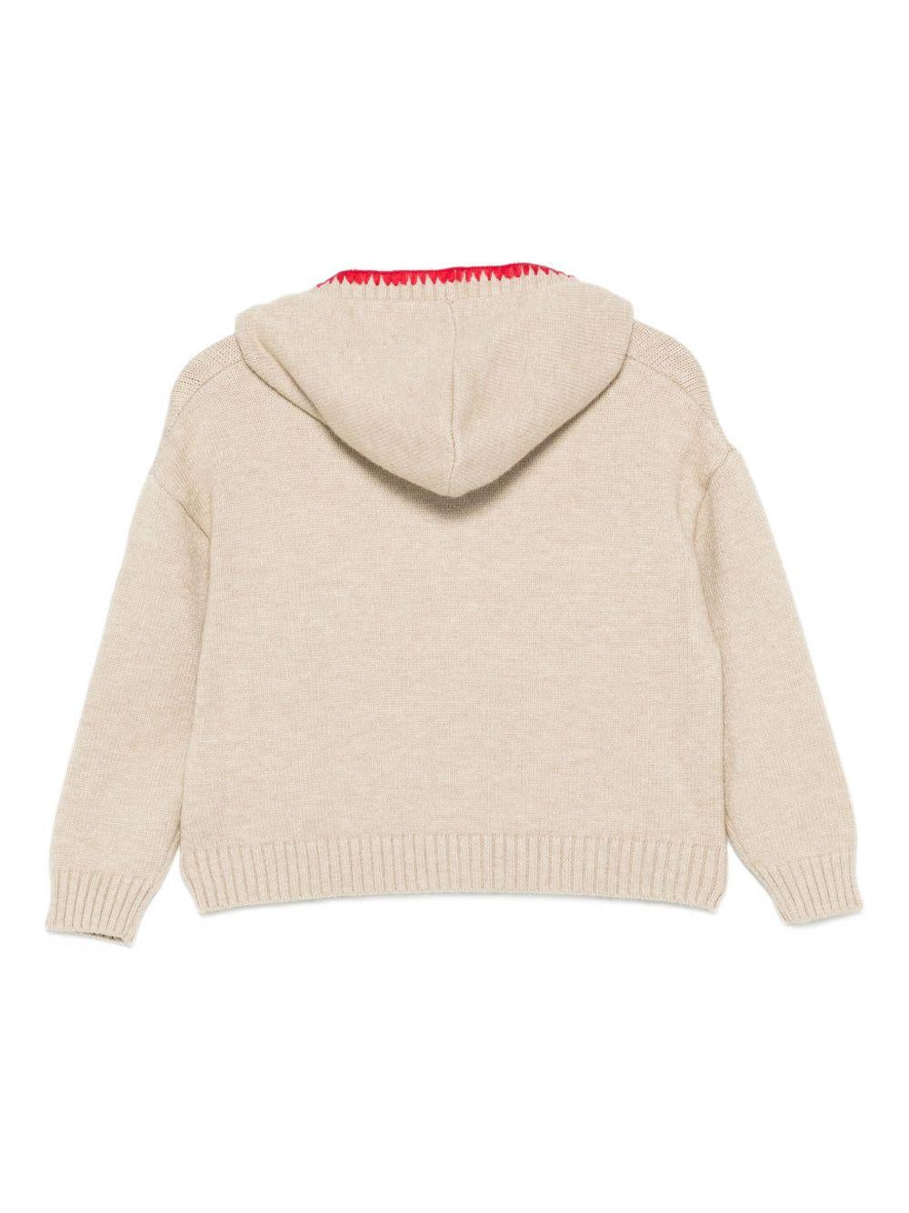 Felpa per bambina Philosophy Di Lorenzo Serafini Kids beige con logo ricamato - Rubino Kids