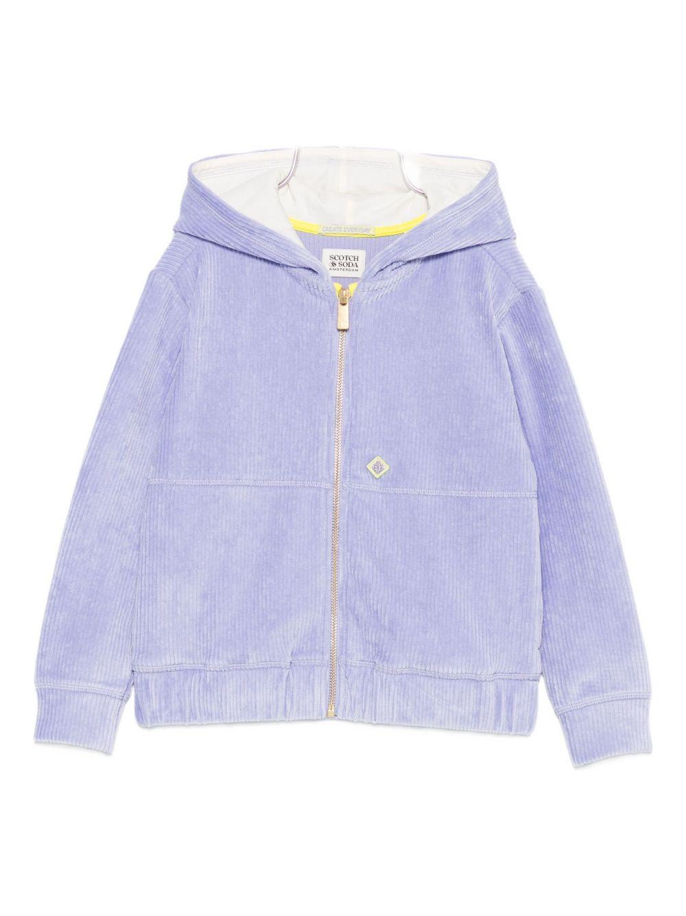 Felpa per bambina Scotch & Soda Kids viola con chiusura frontale con zip - Rubino Kids
