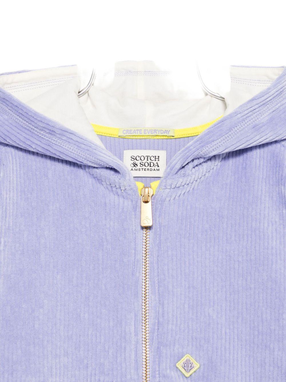 Felpa per bambina Scotch & Soda Kids viola con chiusura frontale con zip - Rubino Kids