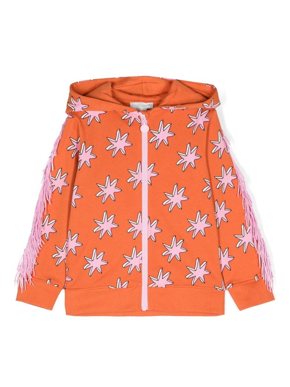 Felpa per bambina Stella McCartney Kids arancione con stampa grafica - Rubino Kids
