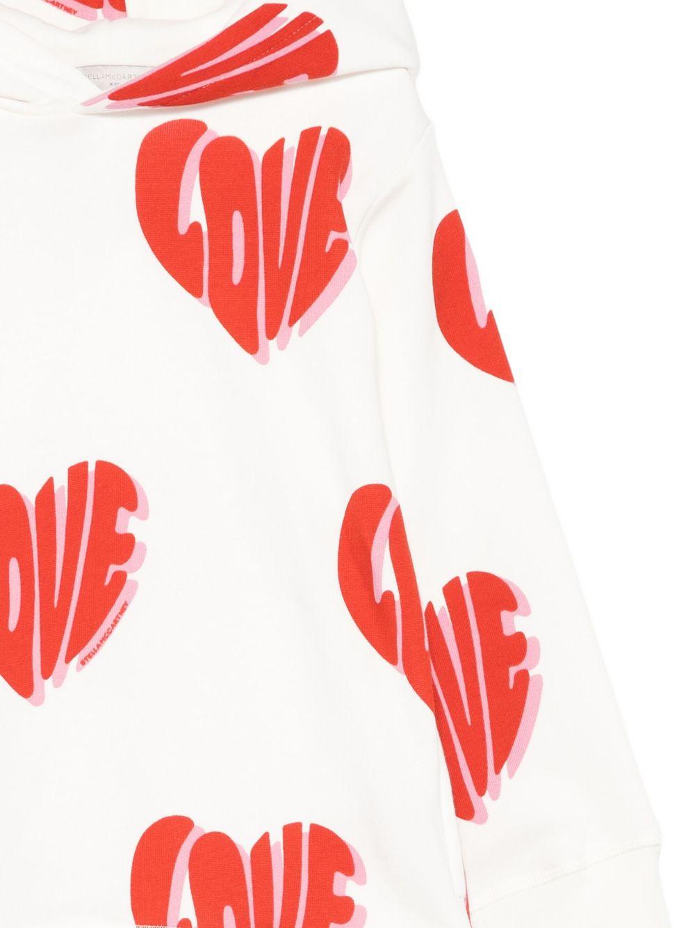 Felpa per bambina Stella McCartney Kids bianco con motivo a cuore - Rubino Kids