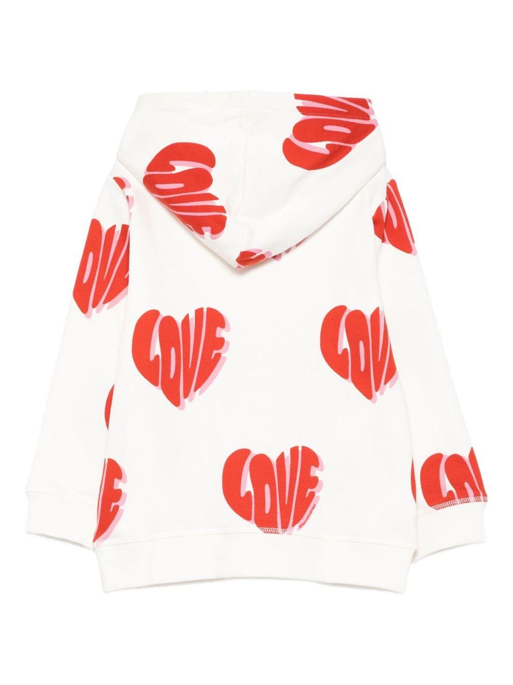 Felpa per bambina Stella McCartney Kids bianco con motivo a cuore - Rubino Kids