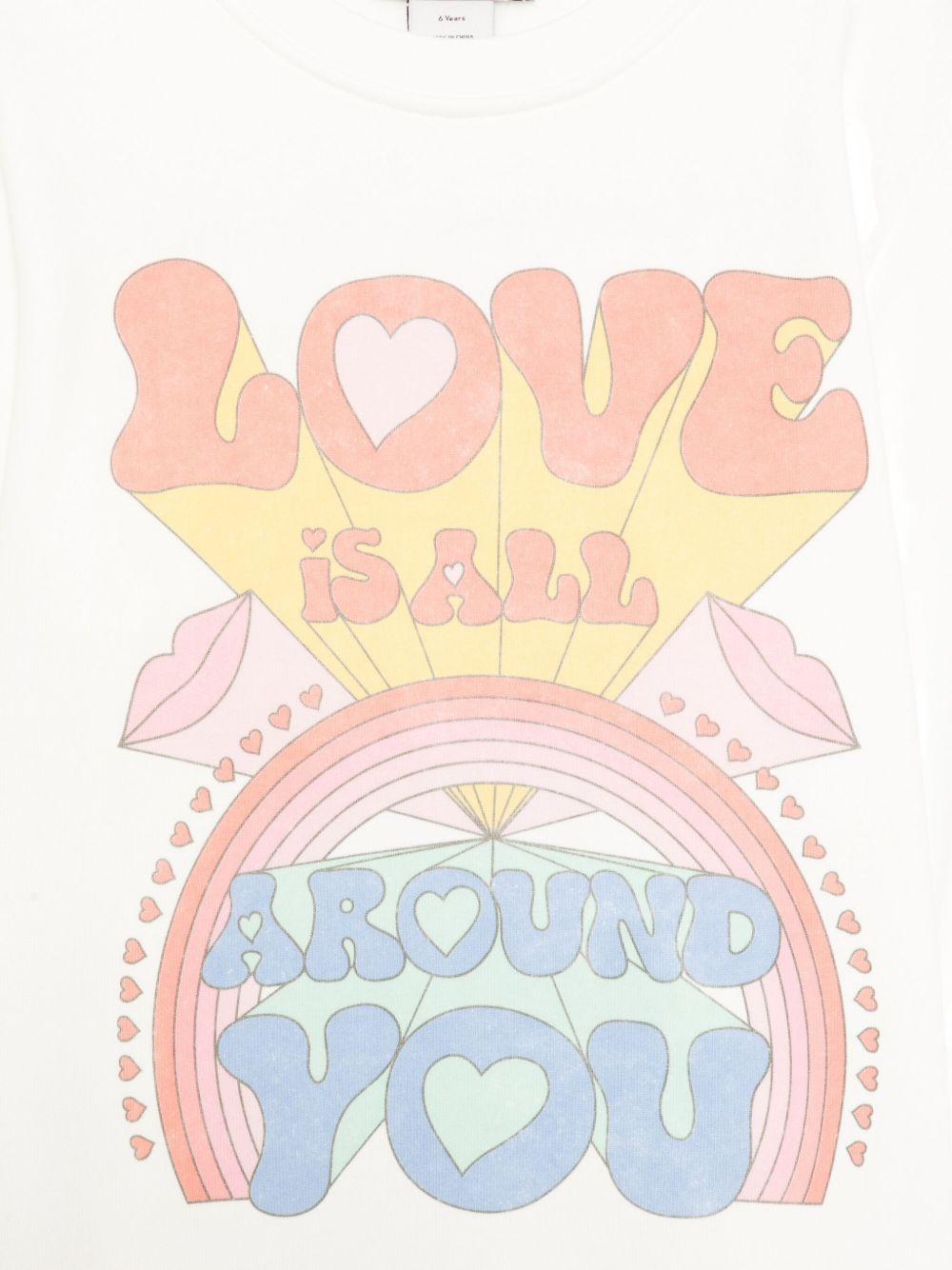 Felpa per bambina Stella McCartney Kids bianco con stampa arcobaleno - Rubino Kids