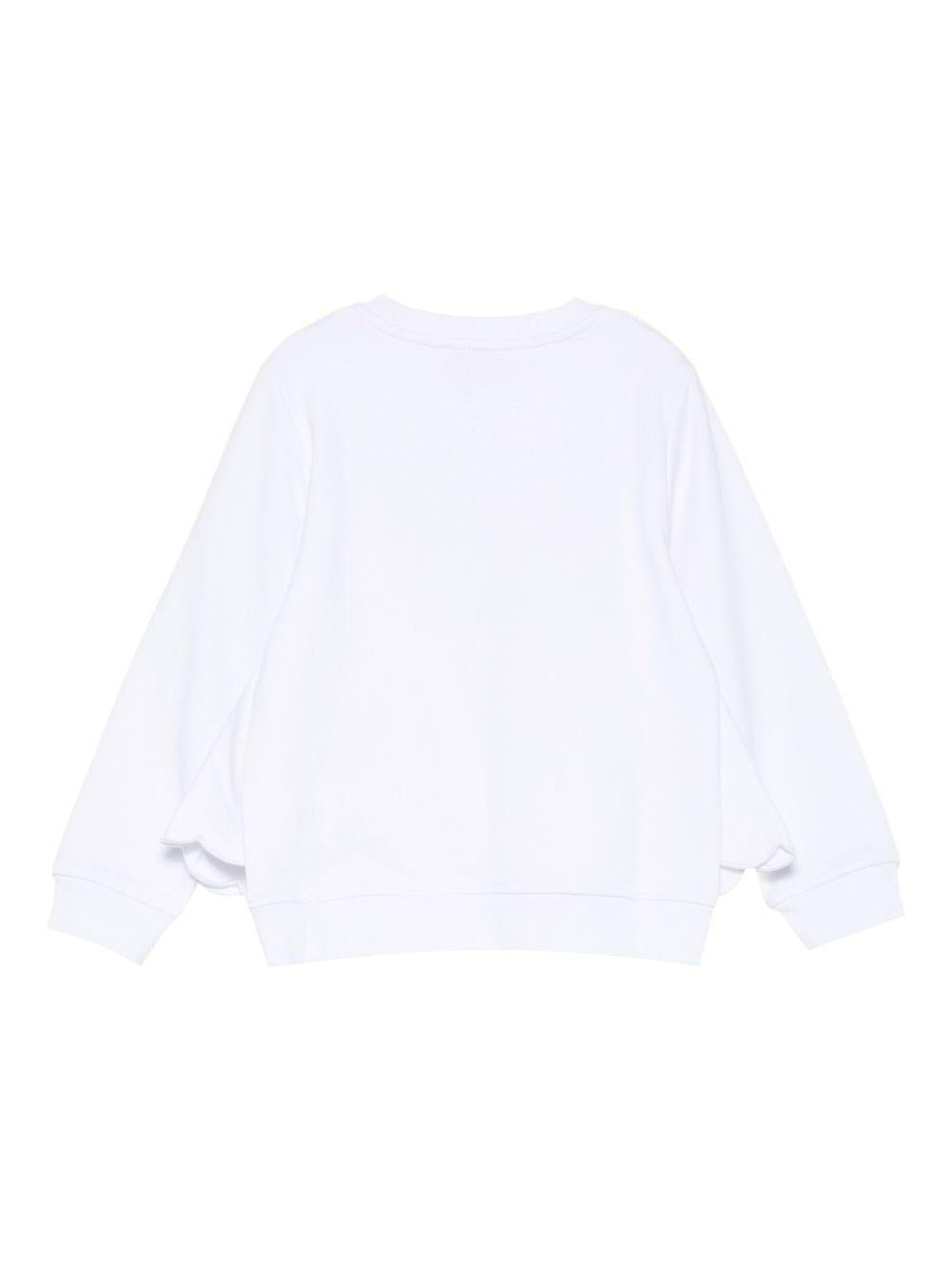 Felpa per bambina Stella McCartney Kids bianco con stampa faccina - Rubino Kids