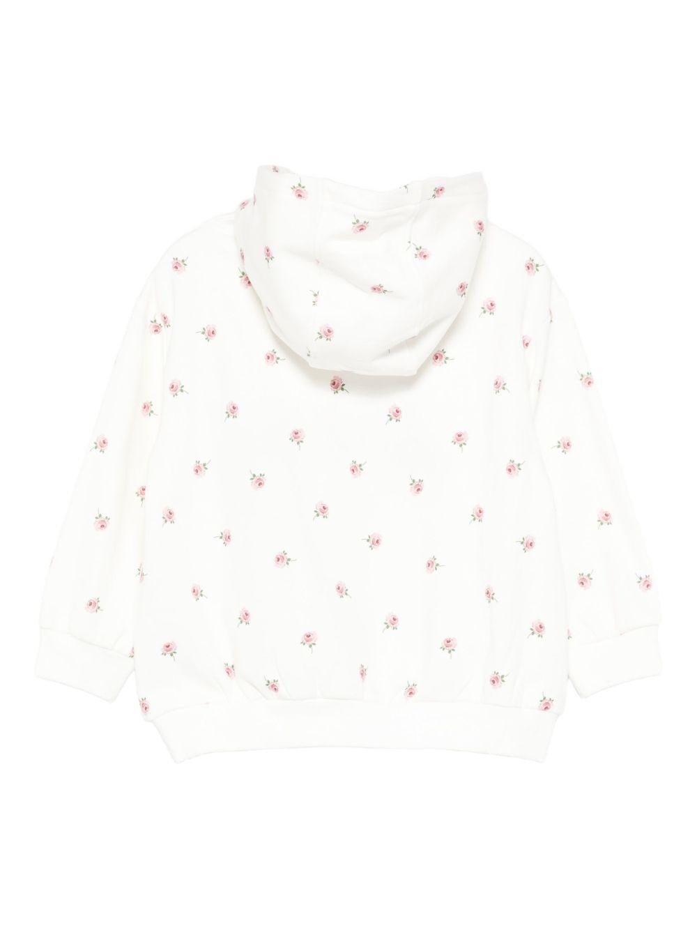 Felpa per bambina Stella McCartney Kids bianco con stampa fiori - Rubino Kids