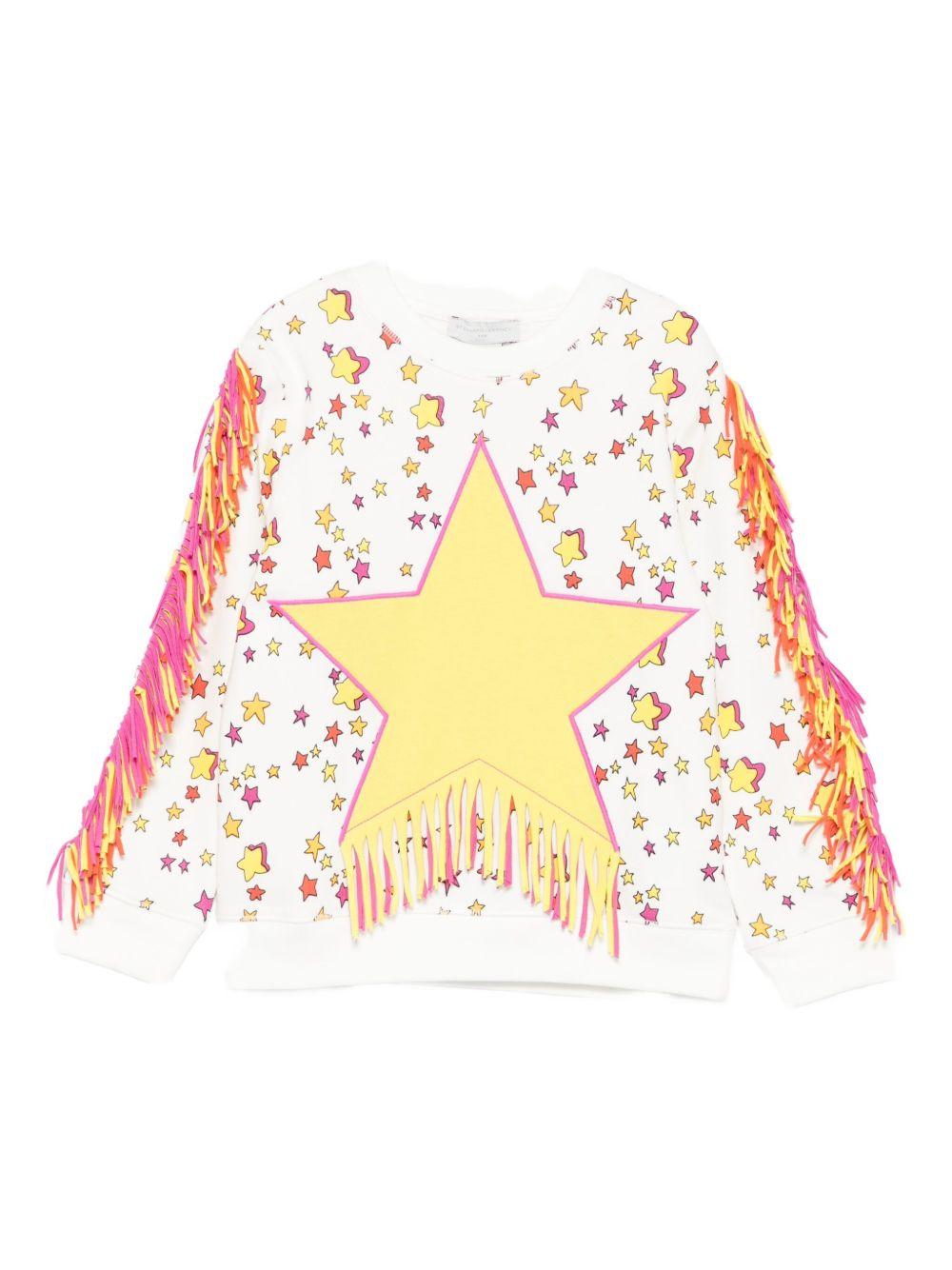 Stella McCartney Kids white sweatshirt with star print and