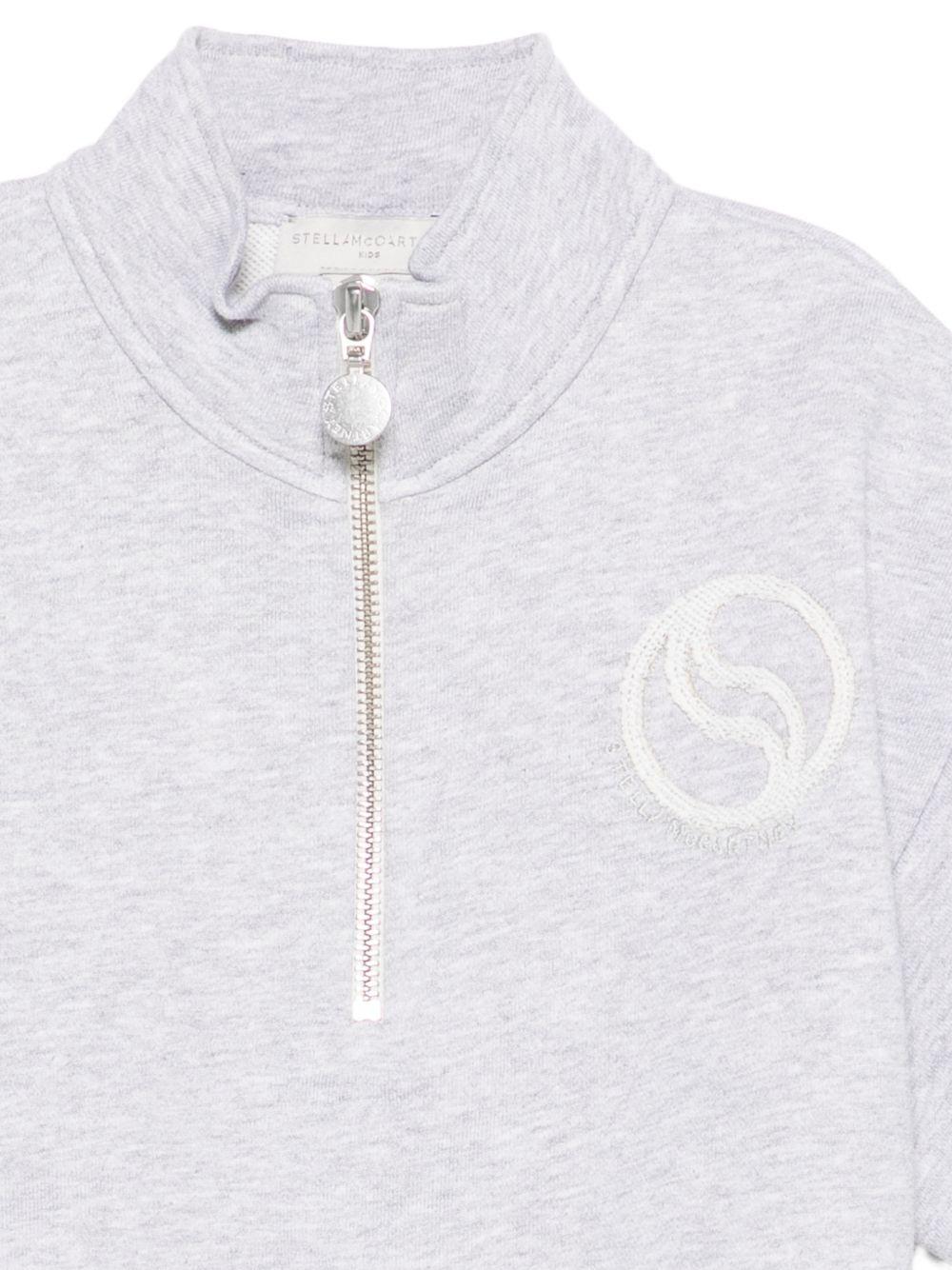 Felpa per bambina Stella McCartney Kids grigia con collo a lupetto - Rubino Kids