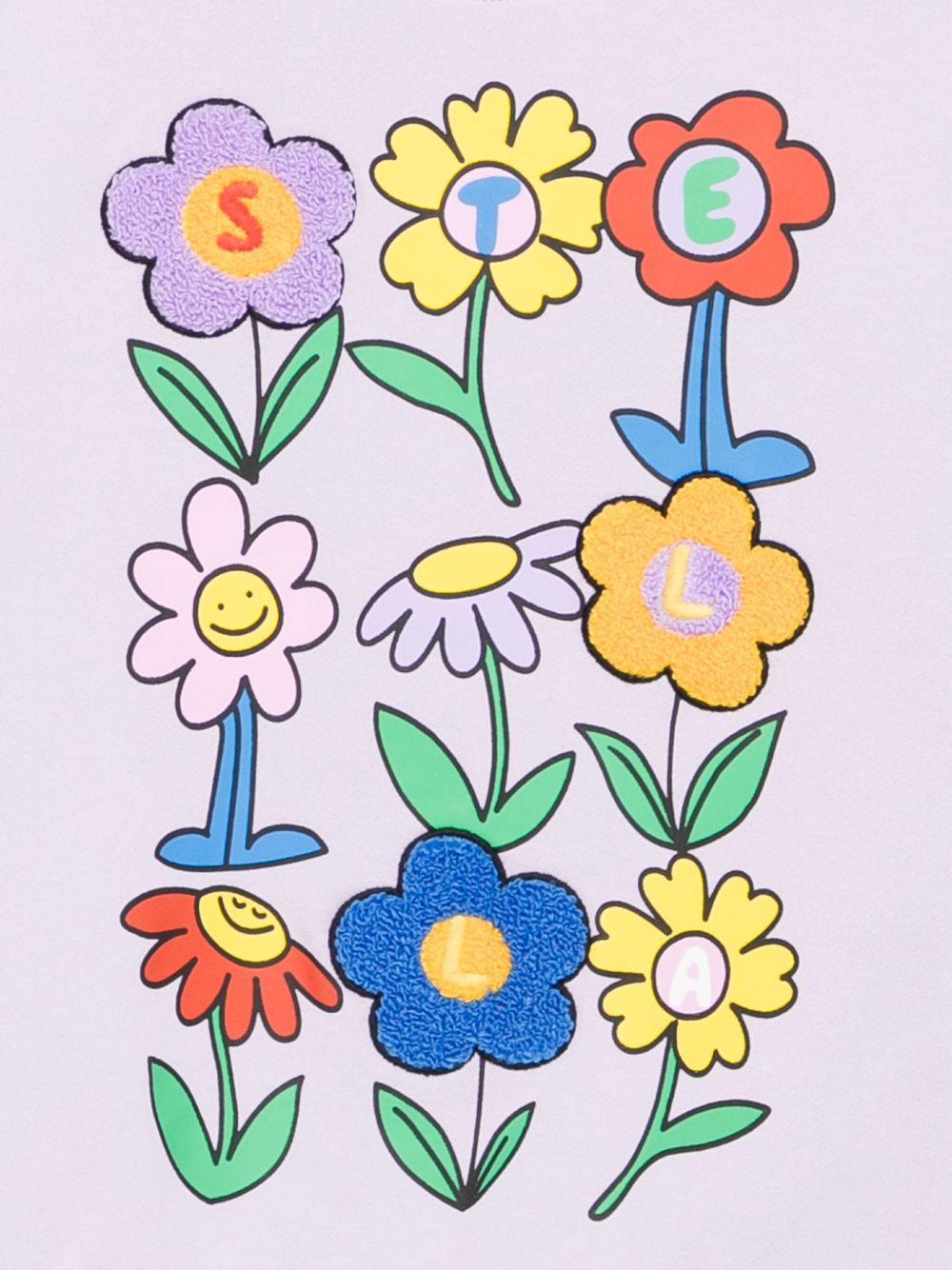 Felpa per bambina Stella McCartney Kids lilla con stampa a fiori - Rubino Kids