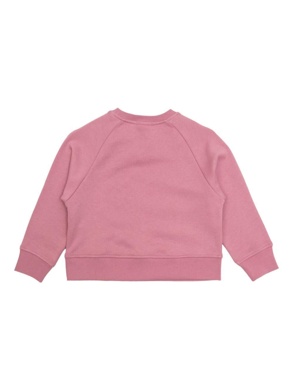 Felpa per bambina Stella McCartney Kids rosa con logo floreale - Rubino Kids