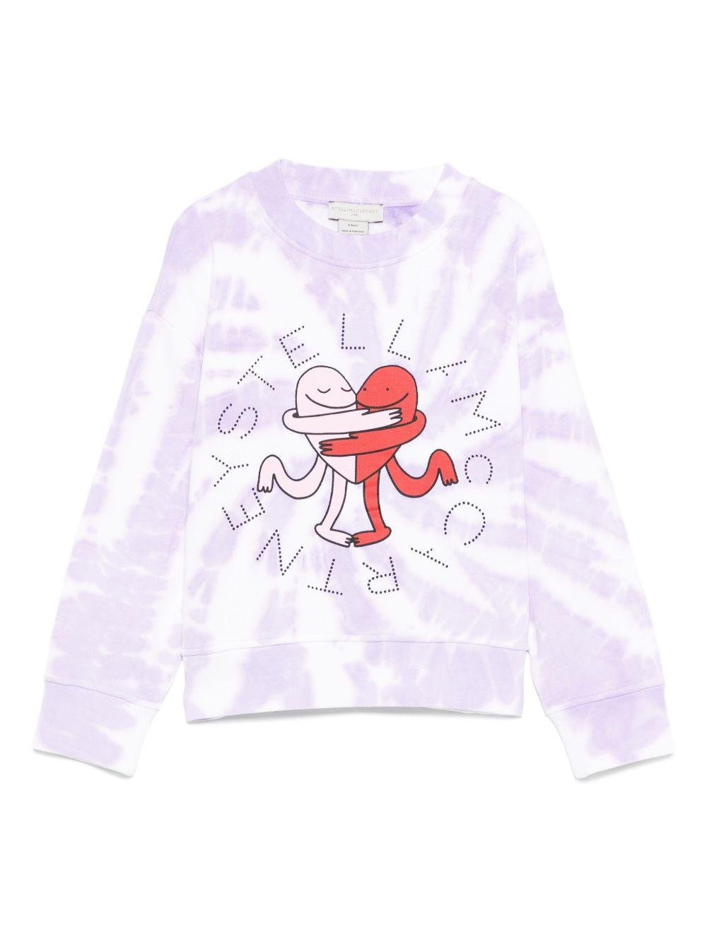 Felpa per bambina Stella McCartney Kids viola con motivo tie - dye - Rubino Kids