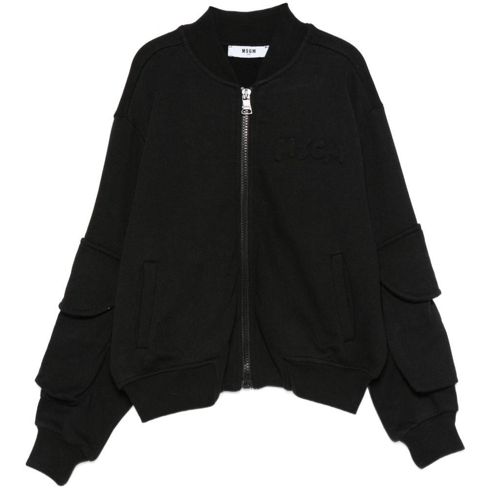 Felpa per bambinao MSGM Kids nera con cerniera - Rubino Kids