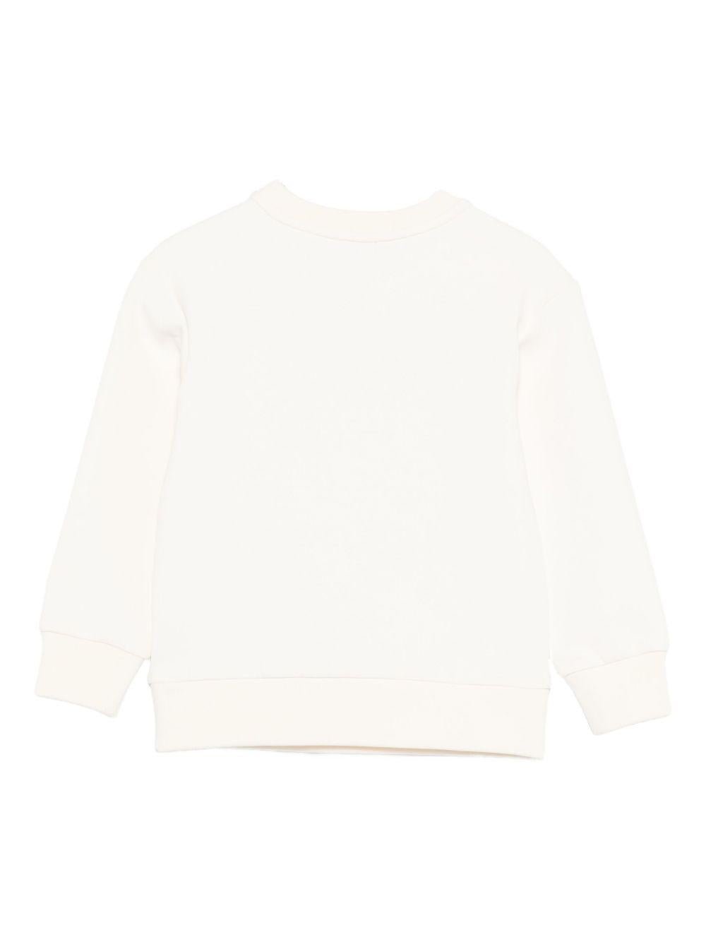 Felpa per bambini Moschino Kids bianca con motivo a note musicali - Rubino Kids