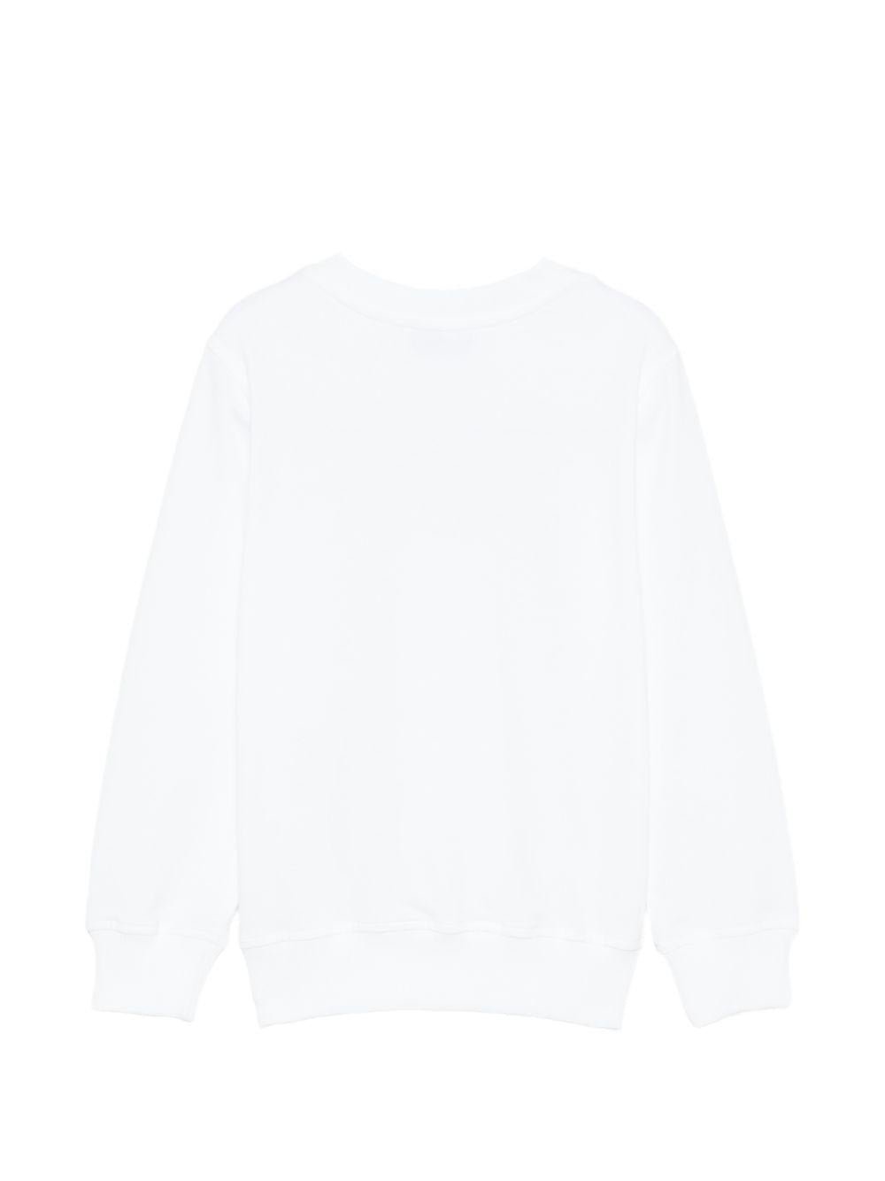 Felpa per bambini Moschino Kids bianca con stampa Teddy Bear - Rubino Kids