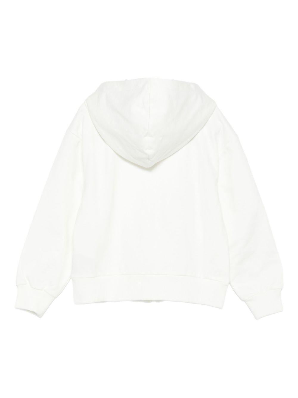 Felpa per bambini Moschino Kids bianco con chiusura con zip - Rubino Kids