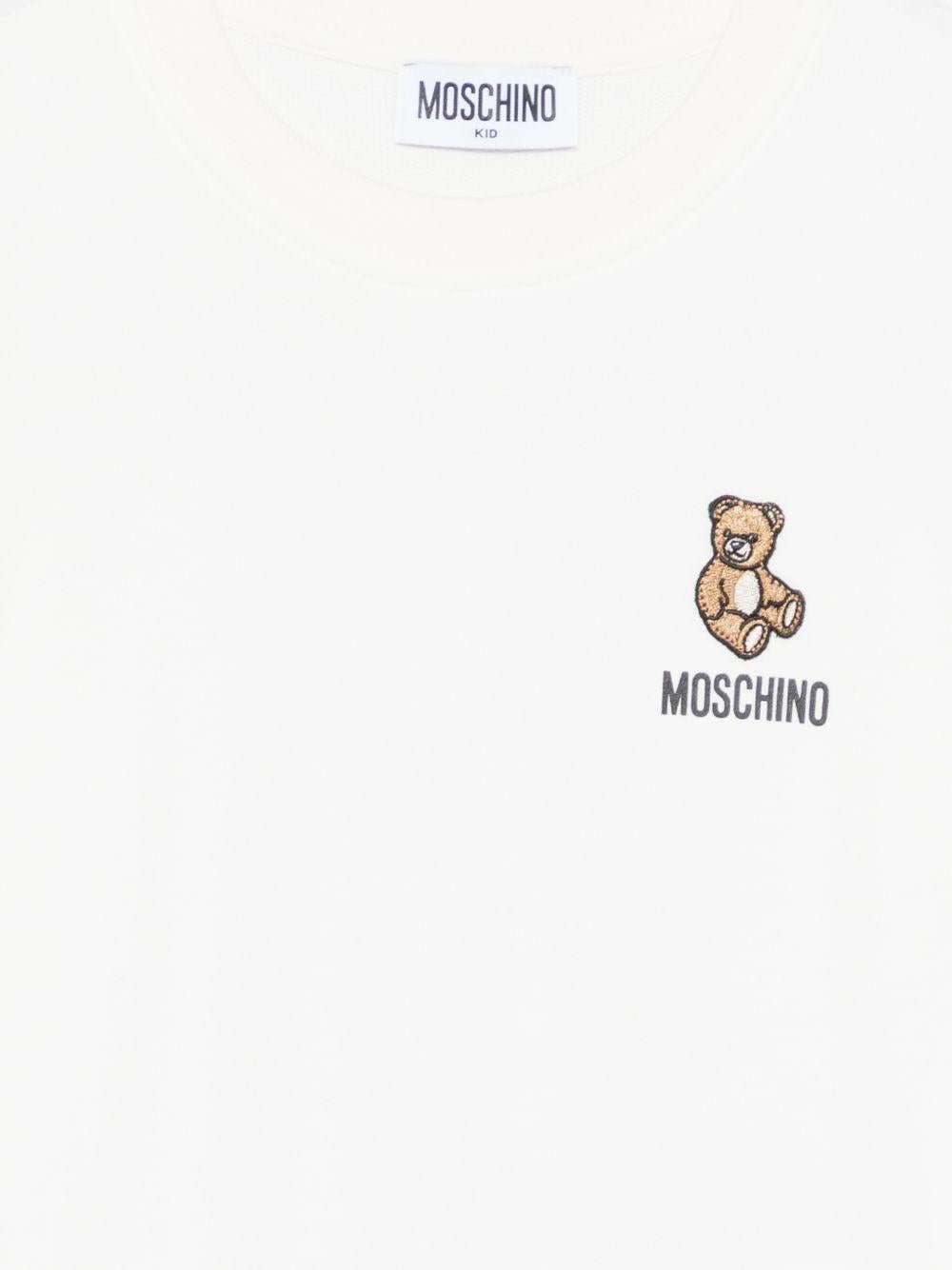 Felpa per bambini Moschino Kids bianco con ricamo Teddy Bear - Rubino Kids