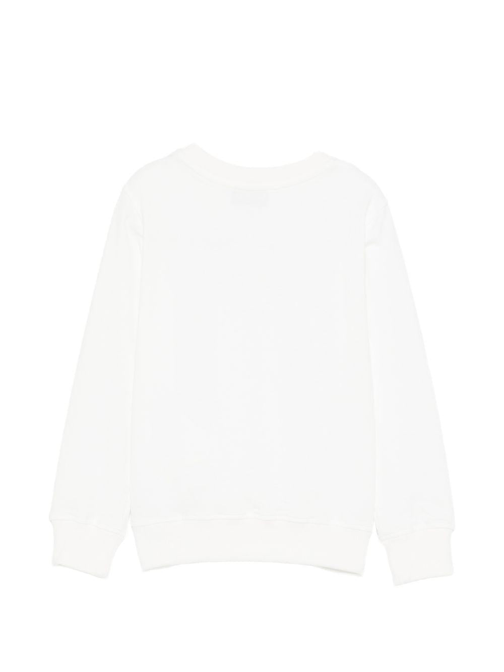 Felpa per bambini Moschino Kids bianco con ricamo Teddy Bear - Rubino Kids