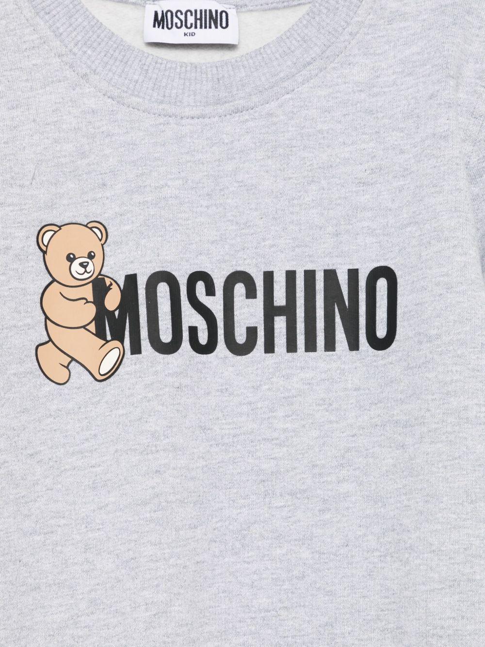 Felpa per bambini Moschino Kids grigia con stampa Teddy - Rubino Kids