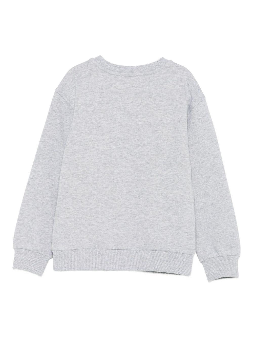 Felpa per bambini Moschino Kids grigio con ricamo a forma di orsacchiotto - Rubino Kids