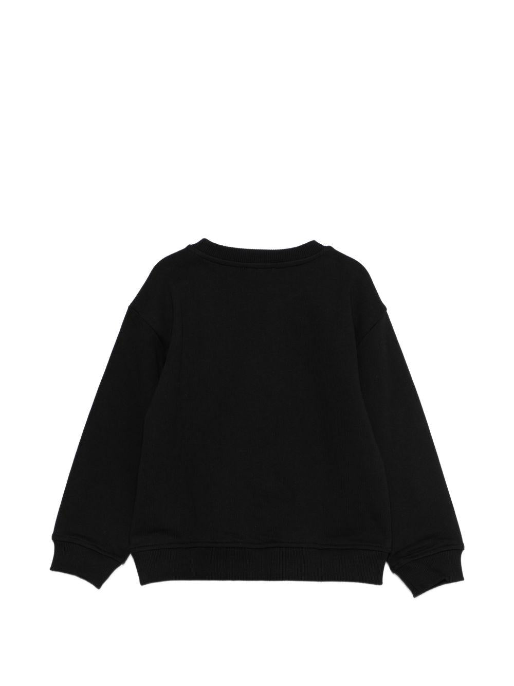 Felpa per bambini Moschino Kids nera con logo sul davanti - Rubino Kids