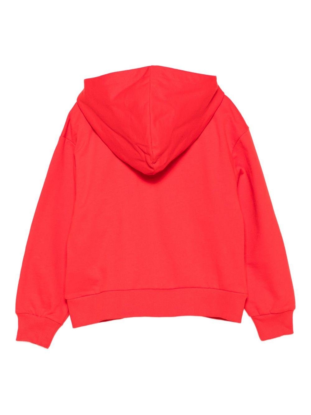 Felpa per bambini Moschino Kids rosso con chiusura con zip - Rubino Kids
