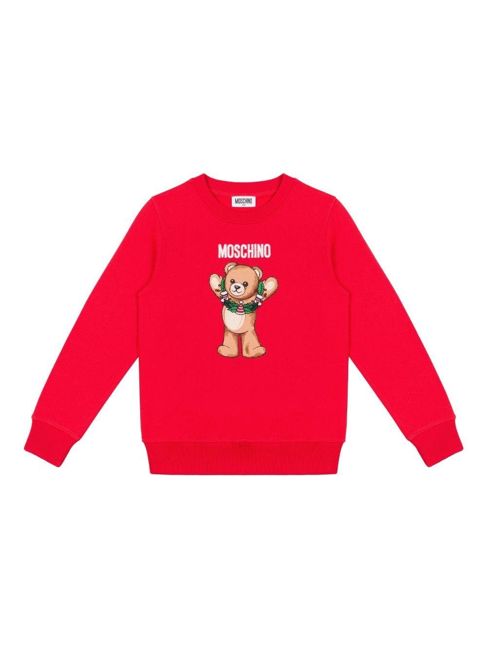 Felpa per bambini Moschino Kids rosso con motivo Bear - Rubino Kids
