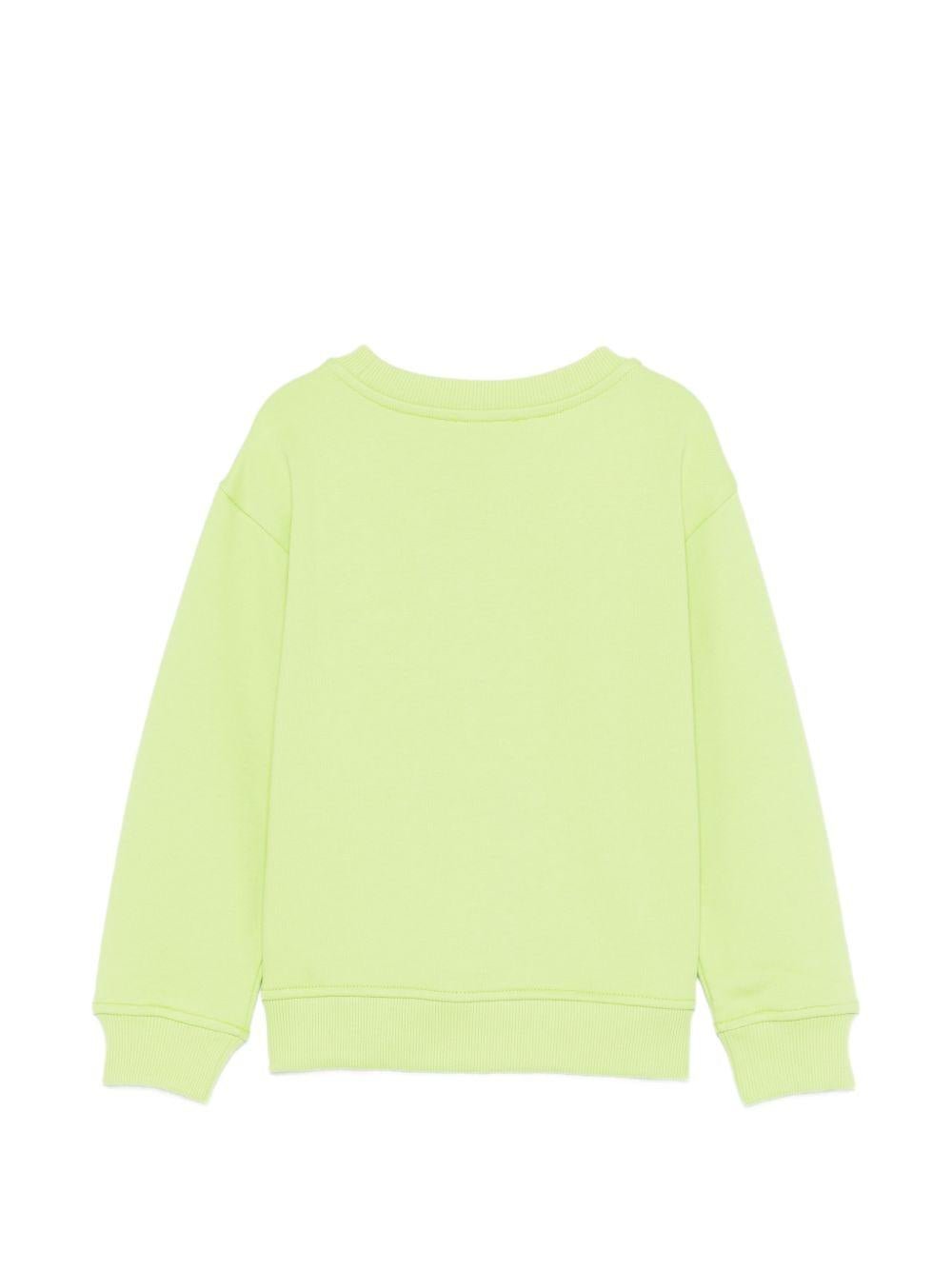 Felpa per bambini Moschino Kids verde con logo sul davanti - Rubino Kids