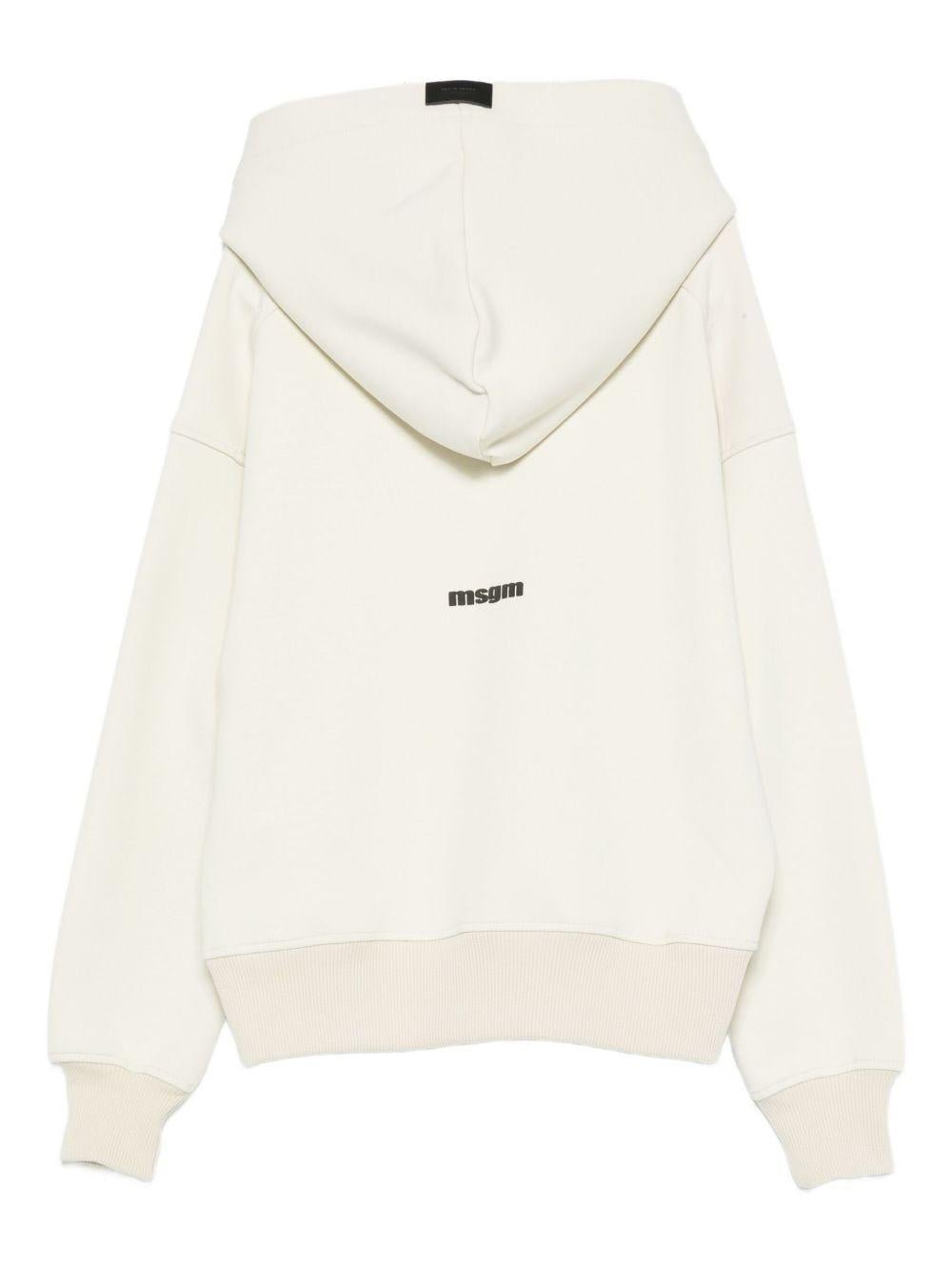 Felpa per bambini MSGM Kids bianca con stampa del logo - Rubino Kids